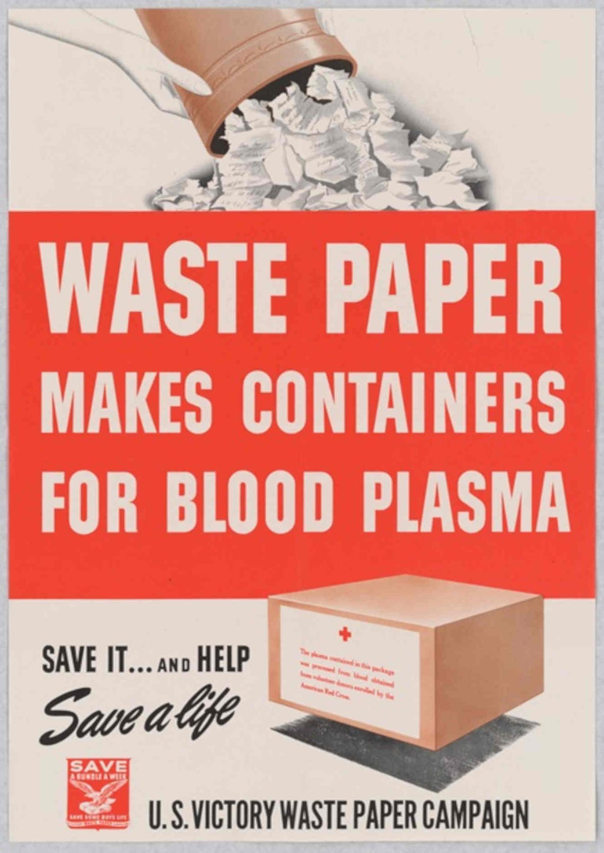 Waste Paper Plasma American World War II Advert Poster