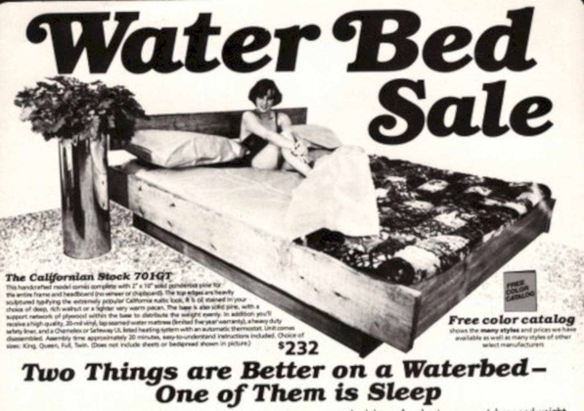 Water Bed Sale 1970s Vintage Retro Advert