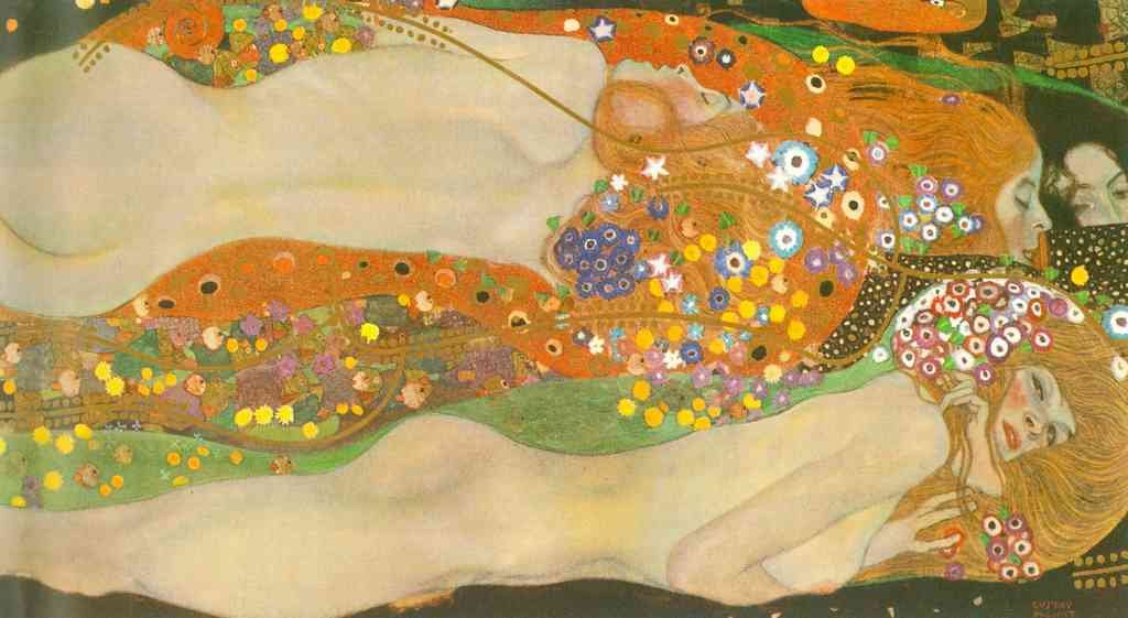 Water Snakes Friends Ii Klimt A4 Photo Print