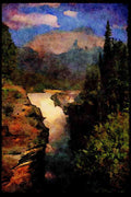 Waterfalls 027000 Athabaska Falls, B.C. A4 Limited Edition Watercolour Print
