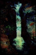 Waterfalls 027002 Waterfall Between Cleft In Rocks A4 Limited Edition Watercolour Print