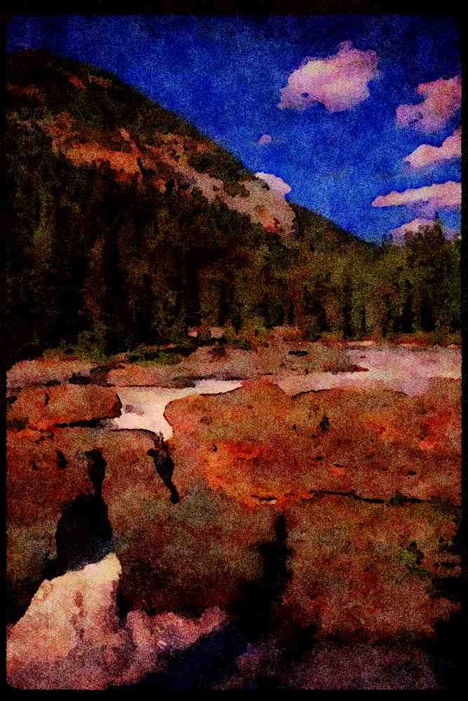 Waterfalls 027003 Natural Rock Bridge Over River A4 Limited Edition Watercolour Print