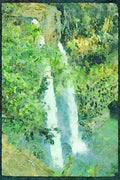 Waterfalls 027005 Waterfall, Side View A4 Limited Edition Watercolour Print