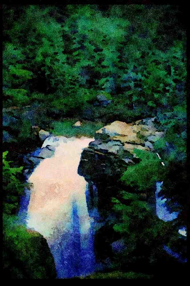 Waterfalls 027012 Nooksack Falls A4 Limited Edition Watercolour Print