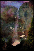 Waterfalls 027016 High Waterfall In Winter A4 Limited Edition Watercolour Print