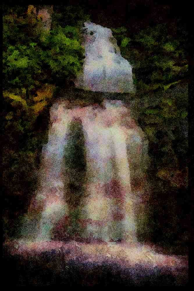 Waterfalls 027026 Stepped Waterfall In Mountain Stream A4 Limited Edition Watercolour Print