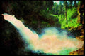 Waterfalls 027030 Glazer Park North Fork Falls A4 Limited Edition Watercolour Print