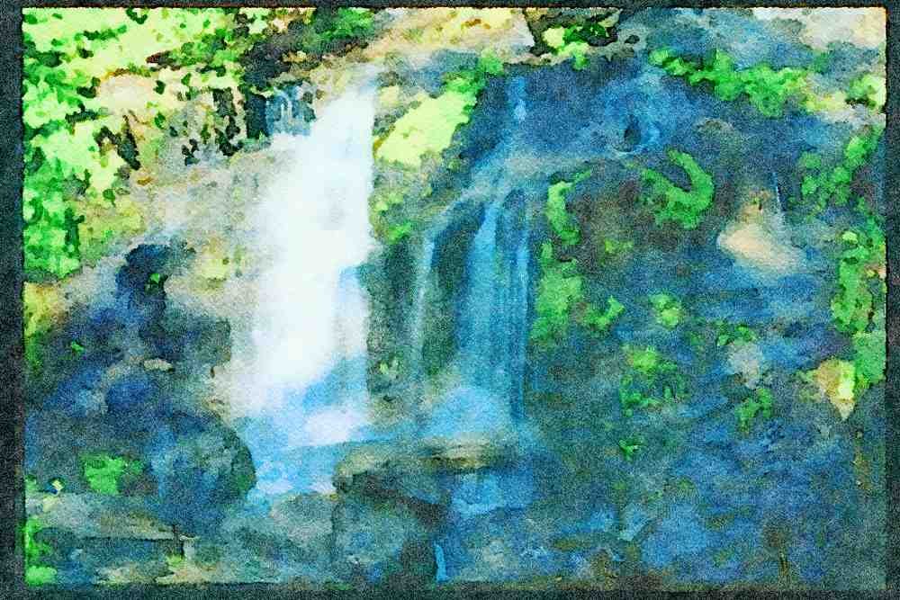 Waterfalls 027031 Tropical Falls A4 Limited Edition Watercolour Print
