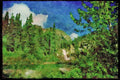 Waterfalls 027034 Large Fall From Downriver A4 Limited Edition Watercolour Print