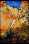 Waterfalls 027037 Waterfall In Box Canyon A4 Limited Edition Watercolour Print