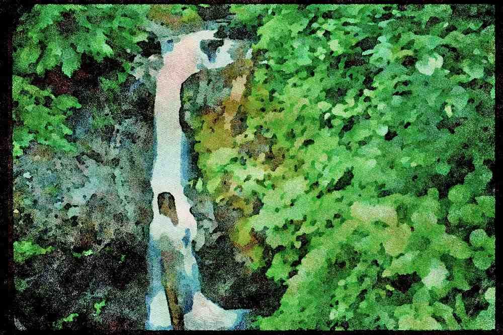 Waterfalls 027039 Mountain Stream Waterfall A4 Limited Edition Watercolour Print