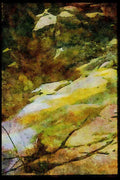 Waterfalls 027043 Waterfall Over Flat Rocks A4 Limited Edition Watercolour Print