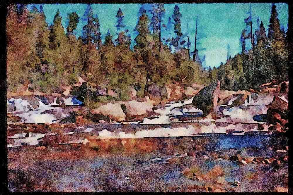 Waterfalls 027045 Wide River Gradually Falling A4 Limited Edition Watercolour Print