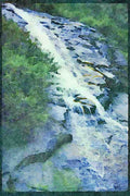 Waterfalls 027051 Stream Falling Over Shale Rock A4 Limited Edition Watercolour Print