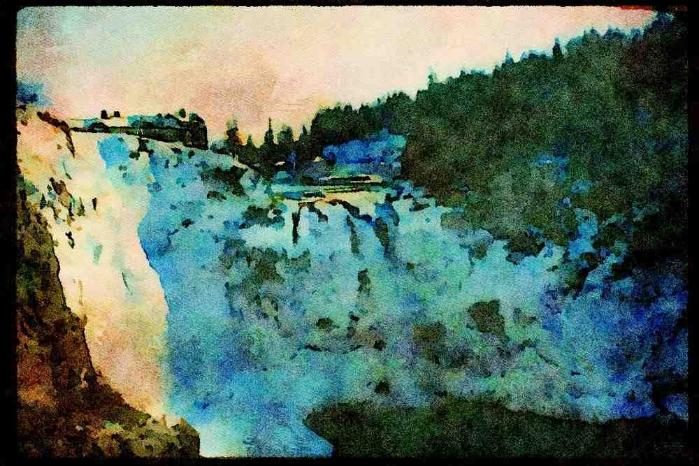 Waterfalls 027054 Winter Waterfalls A4 Limited Edition Watercolour Print