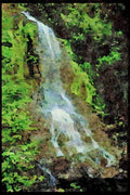 Waterfalls 027058 Stream Waterfall A4 Limited Edition Watercolour Print