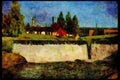 Waterfalls 027060 Manmade Waterfall A4 Limited Edition Watercolour Print