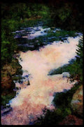 Waterfalls 027068 Swift River Waterfall A4 Limited Edition Watercolour Print