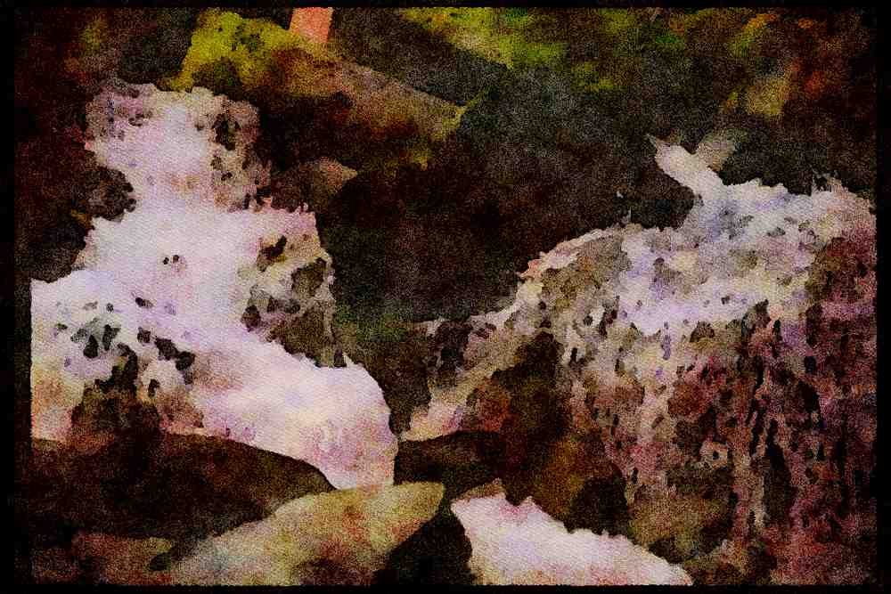 Waterfalls 027070 Close Up Of Swift Stream Waterfall A4 Limited Edition Watercolour Print
