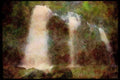 Waterfalls 027071 River Diverted Into Three Falls A4 Limited Edition Watercolour Print