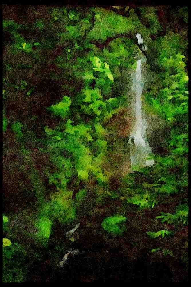 Waterfalls 027088 Waterfall In The Jungle A4 Limited Edition Watercolour Print
