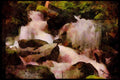 Waterfalls 027097 Waterfall Terraced Over Rocks A4 Limited Edition Watercolour Print