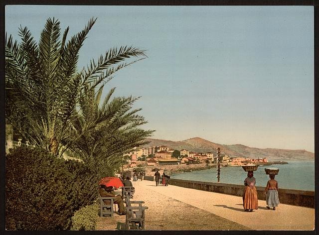 Waterfront promenade San Remo Vintage A4 Photo Print