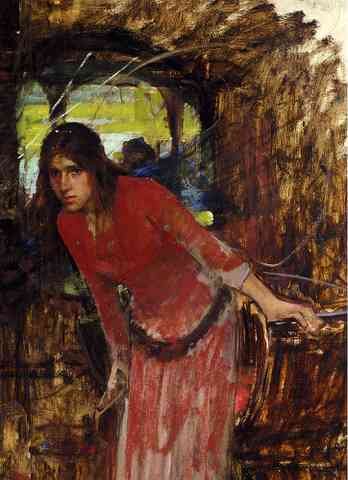 Waterhouse John William Study For The Lady Of Shallot Detail A4 Photo Print