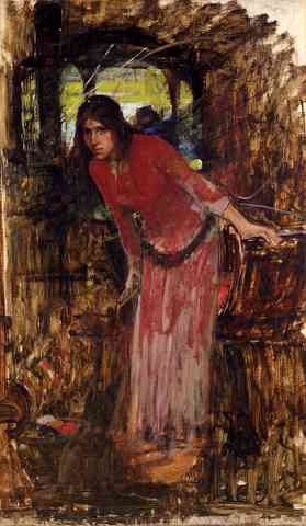 Waterhouse John William Study For The Lady Of Shallot A4 Photo Print