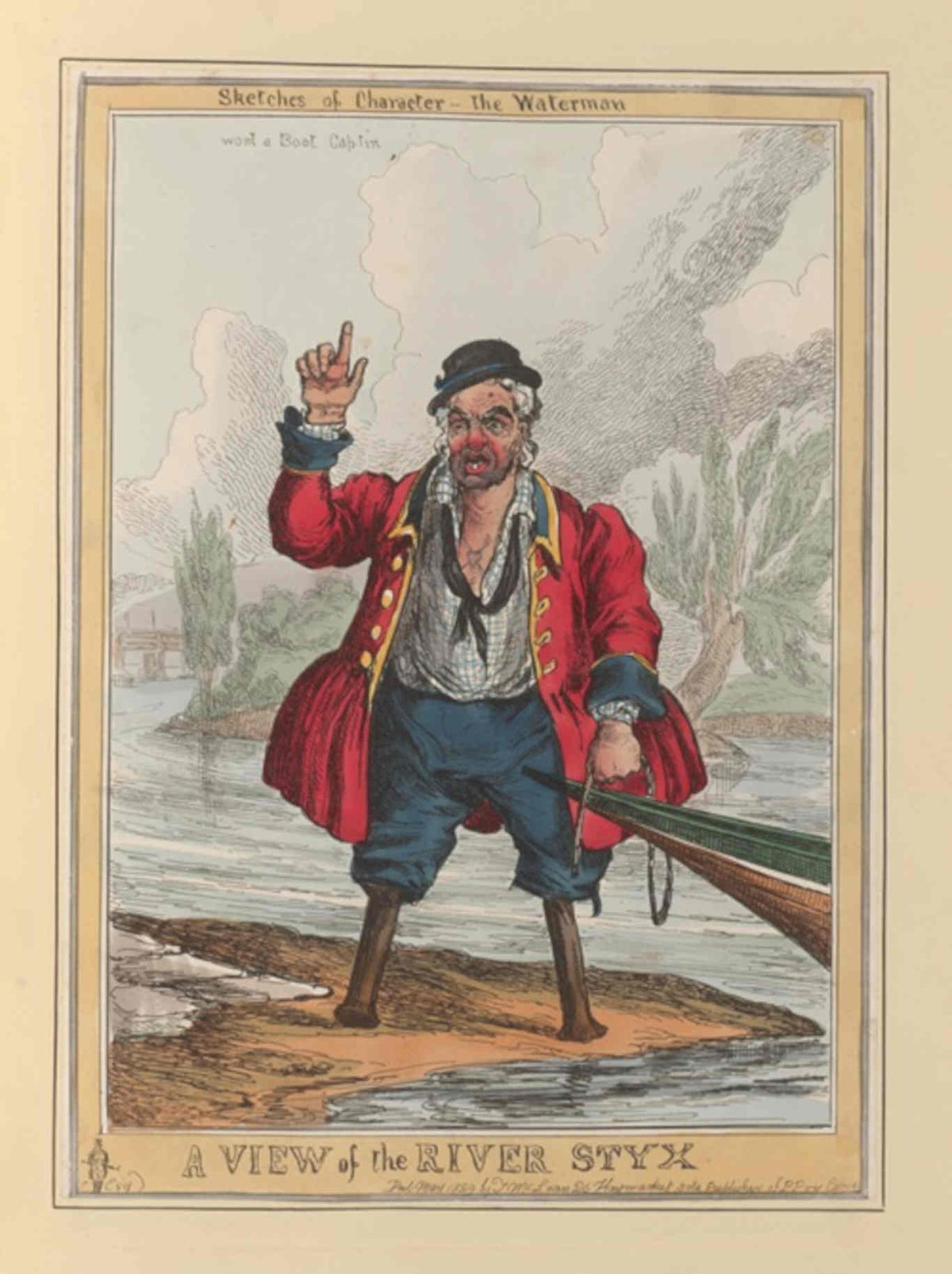 Waterman Boat Captain GB Cartoon Vintage Retro Advert Poster