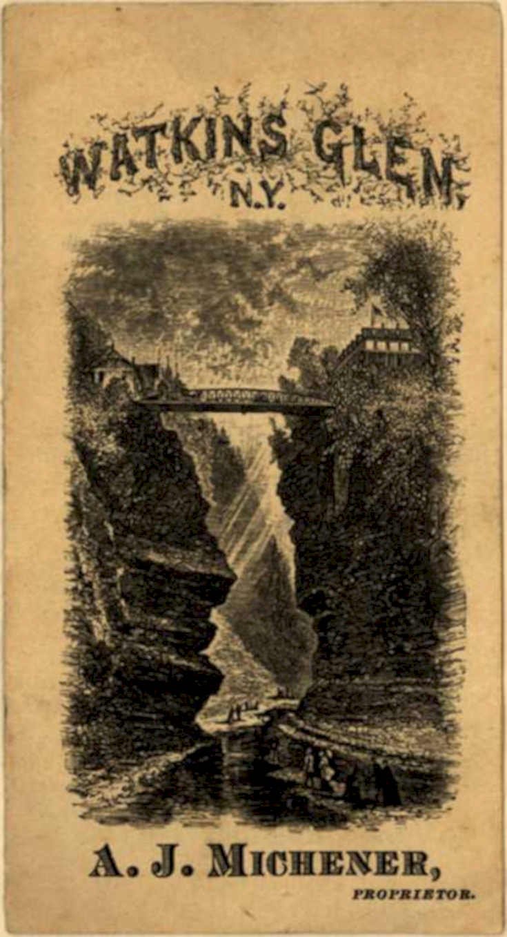 Watkins Glen Waterfall Vintage Retro Advert Ads A4 Photo Print