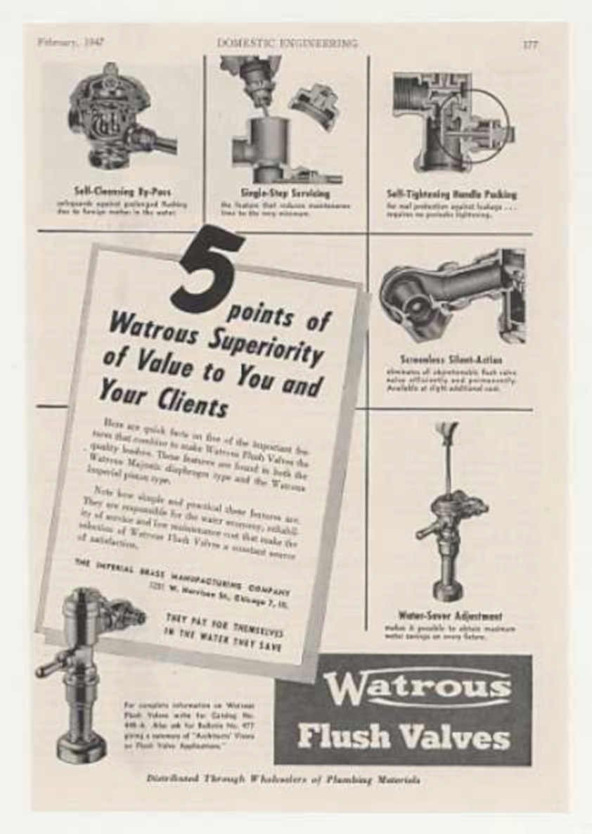 Watrous Valves Design Vintage Retro Advert Ads A4 Photo Print