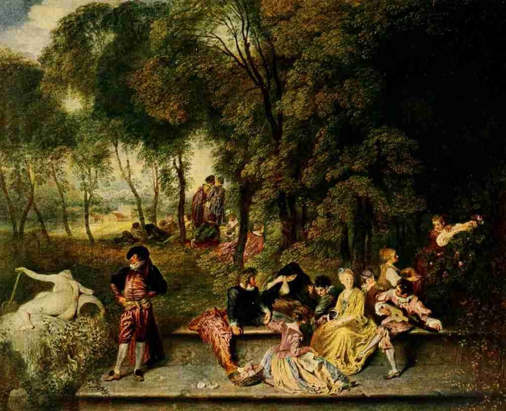 Watteau Antoine Outdoor Entertainment Handbuch der Kunstgeschichte 1912 A4 Photo Print