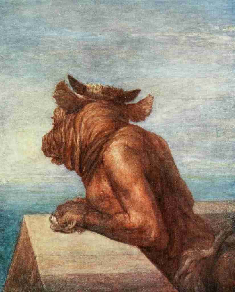 Watts George 1817 1904 Watts 1910 The Minotaur A4 Photo Print