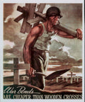 Weary Soldier Crosses 1940s Vintage Retro Advert Poster
