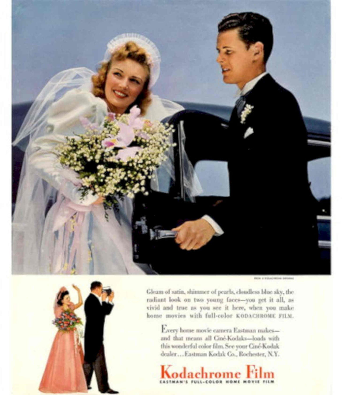 Wedding Scene Kodak 1940s Vintage Retro Advert Poster