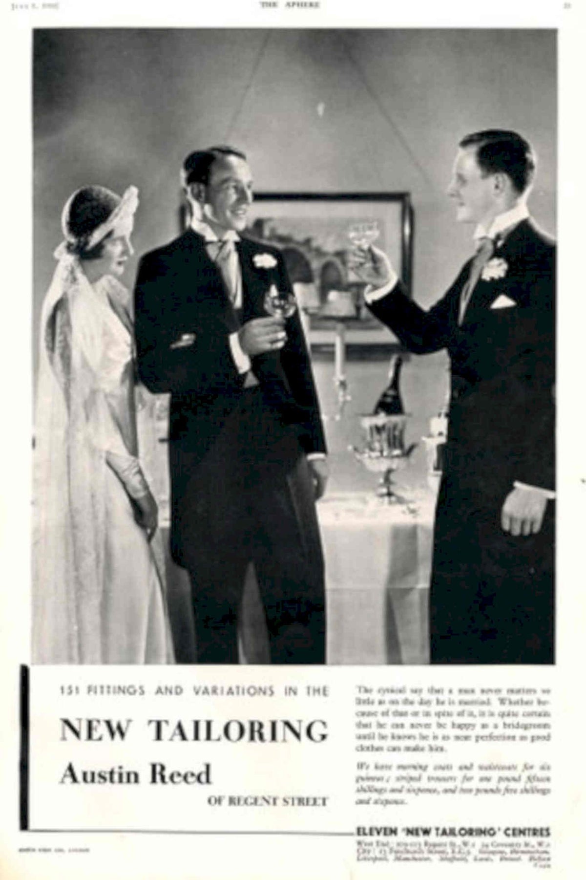 Wedding Toast Austinreed 1930s Vintage Retro Advert Poster