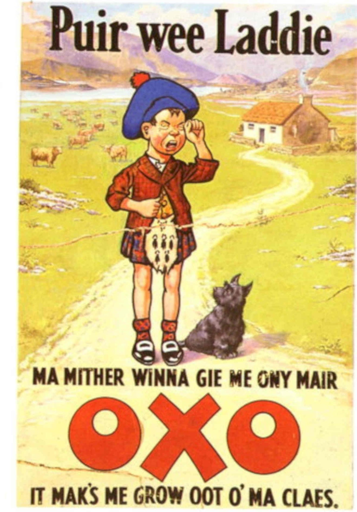 Wee Laddie Oxo 1930s Vintage Retro Advert Poster