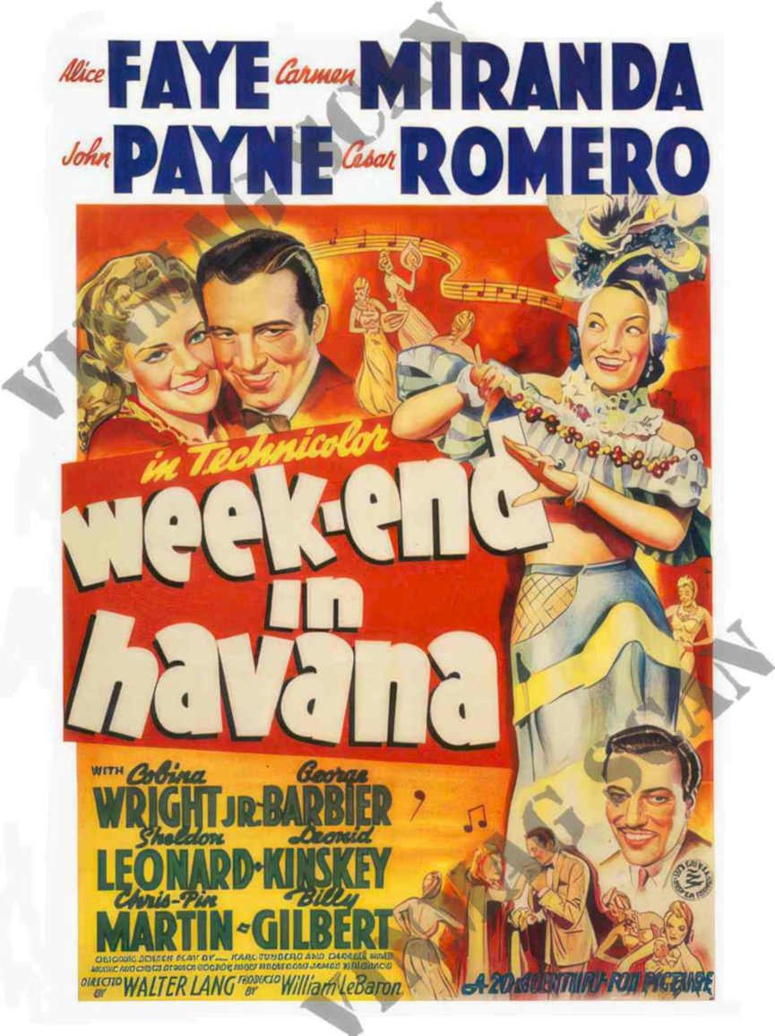 Weekend Havana Miranda Vintage Retro Advert Ads A4 Photo Print