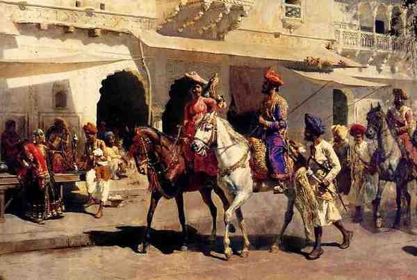 Weeks Edwin Leaving For The Hunt At Gwalior 1887 A4 Photo Print