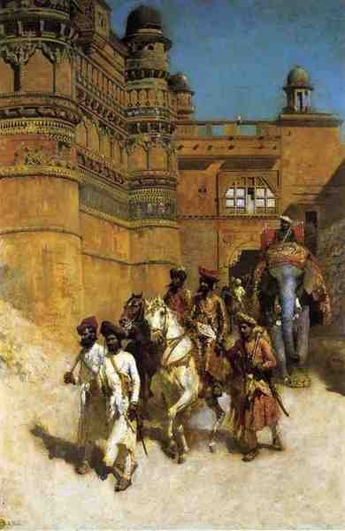 Weeks Edwin Lord The Maharahaj Of Gwalior Before His Palace A4 Photo Print