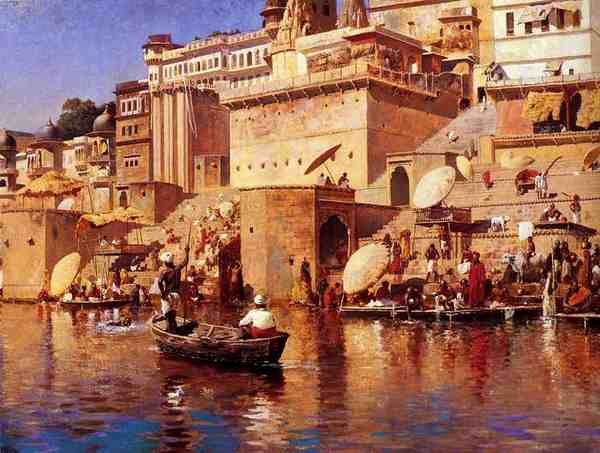 Weeks Edwin On The River Benares A4 Photo Print