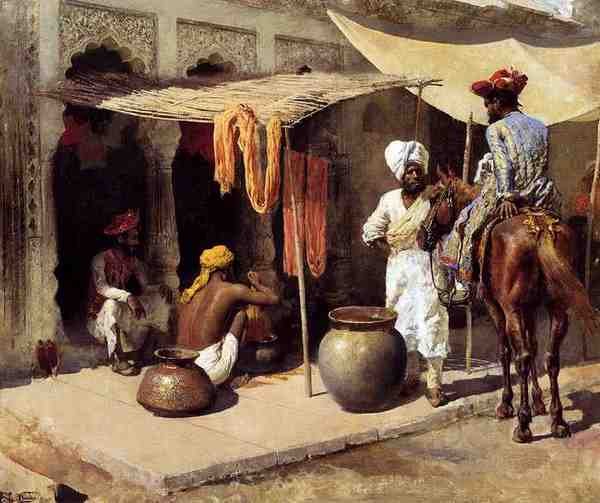 Weeks Edwin Outside An Indian Dye House A4 Photo Print