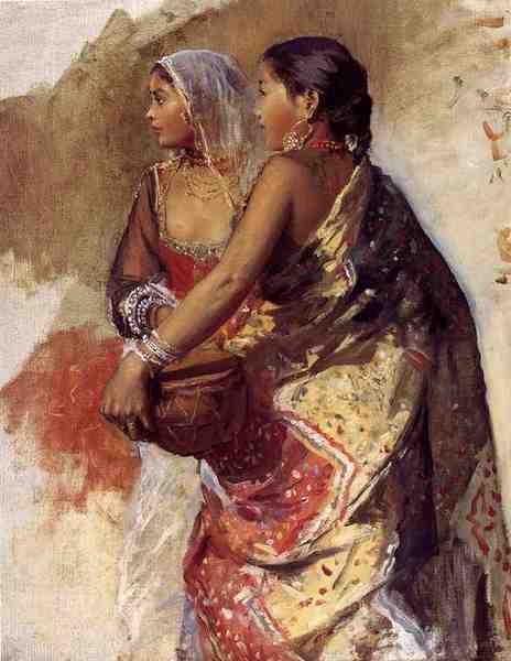 Weeks Edwin Sketch Two Nautch Girls A4 Photo Print