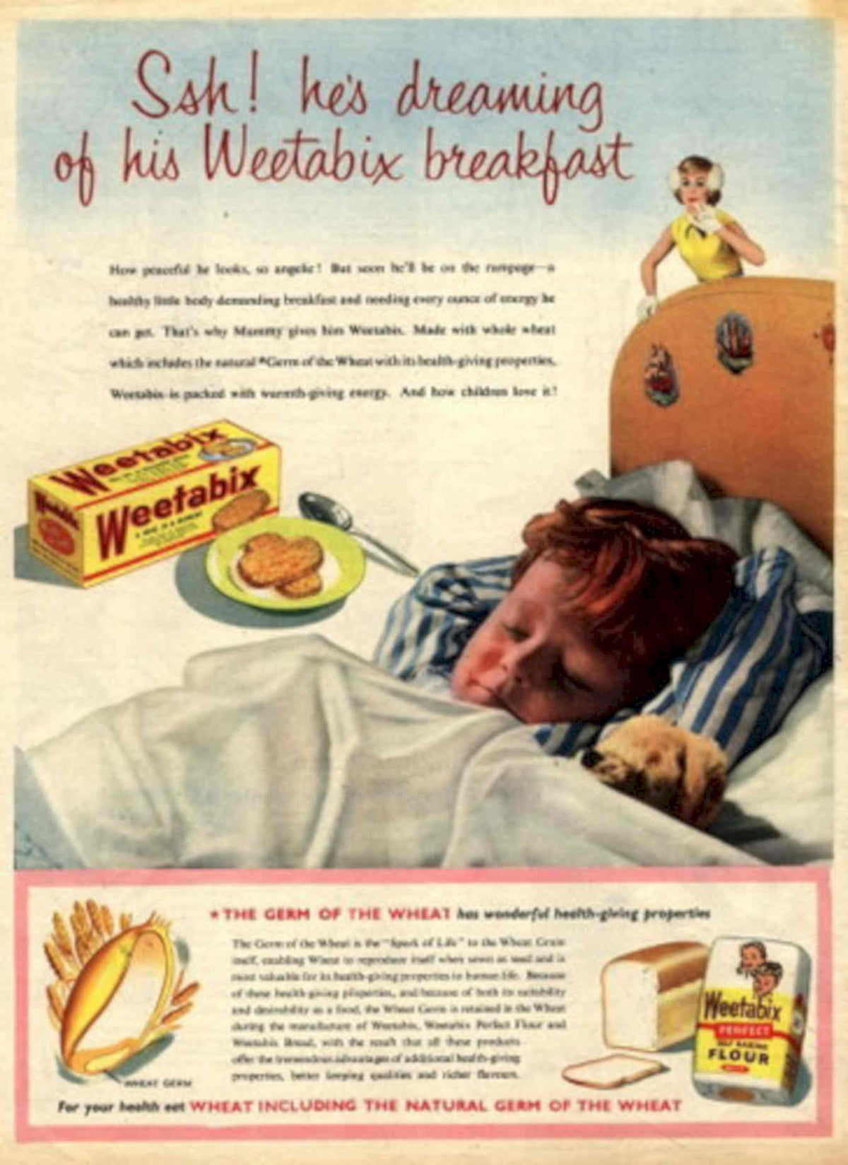Weetabix Breakfast Boy 1950s Vintage Retro Advert Poster