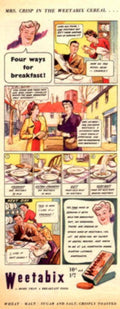 Weetabix Breakfast Plates 1950s Vintage Retro Advert Poster