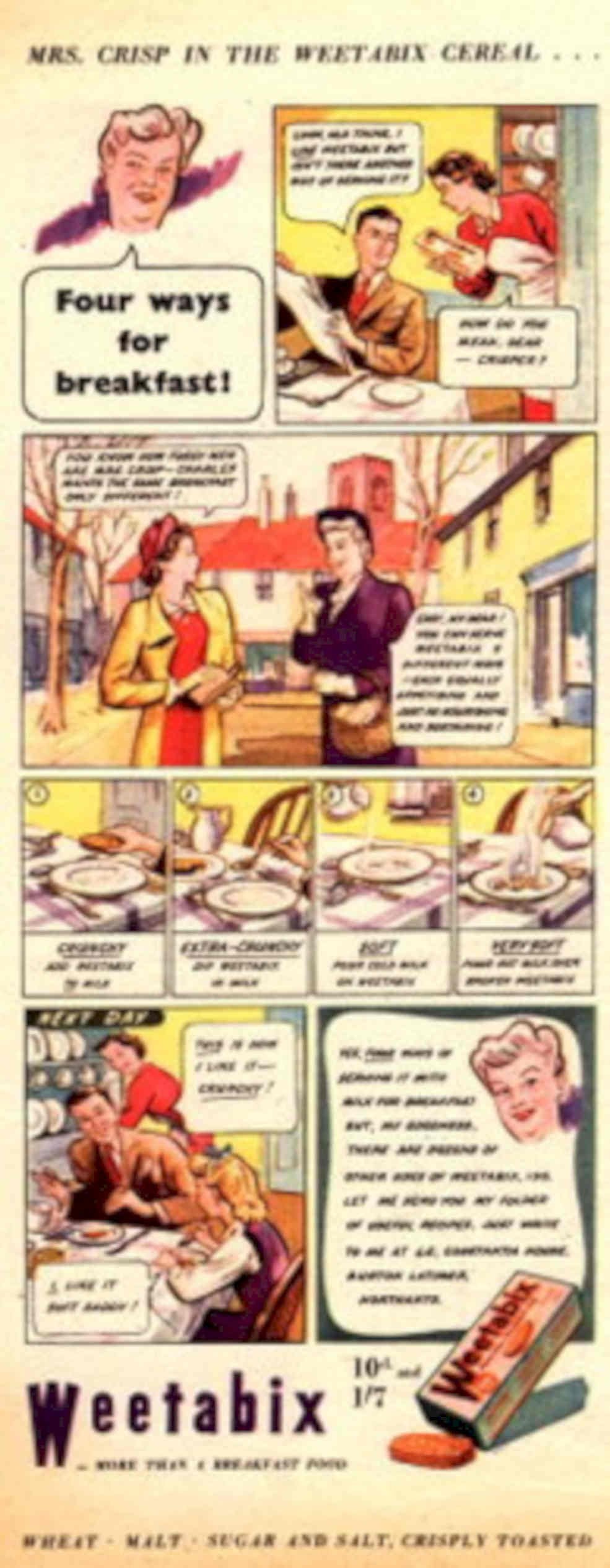Weetabix Breakfast Plates 1950s Vintage Retro Advert Poster