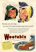 Weetabix Children Rain 1950s Vintage Retro Advert Poster