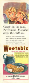 Weetabix Rain Cereal 1950s Vintage Retro Advert Poster