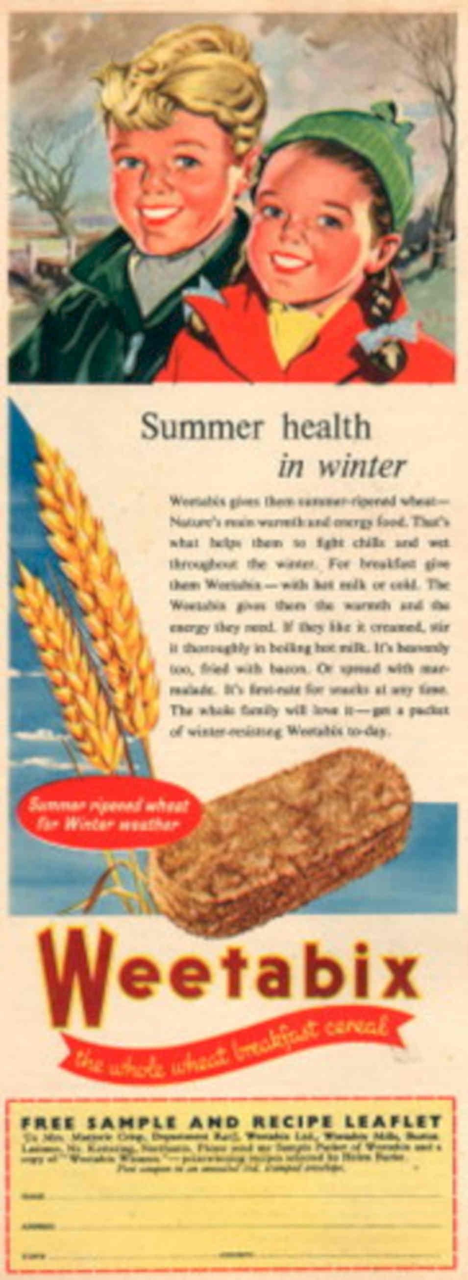 Weetabix Winter Wheat 1950s Vintage Retro Advert Poster